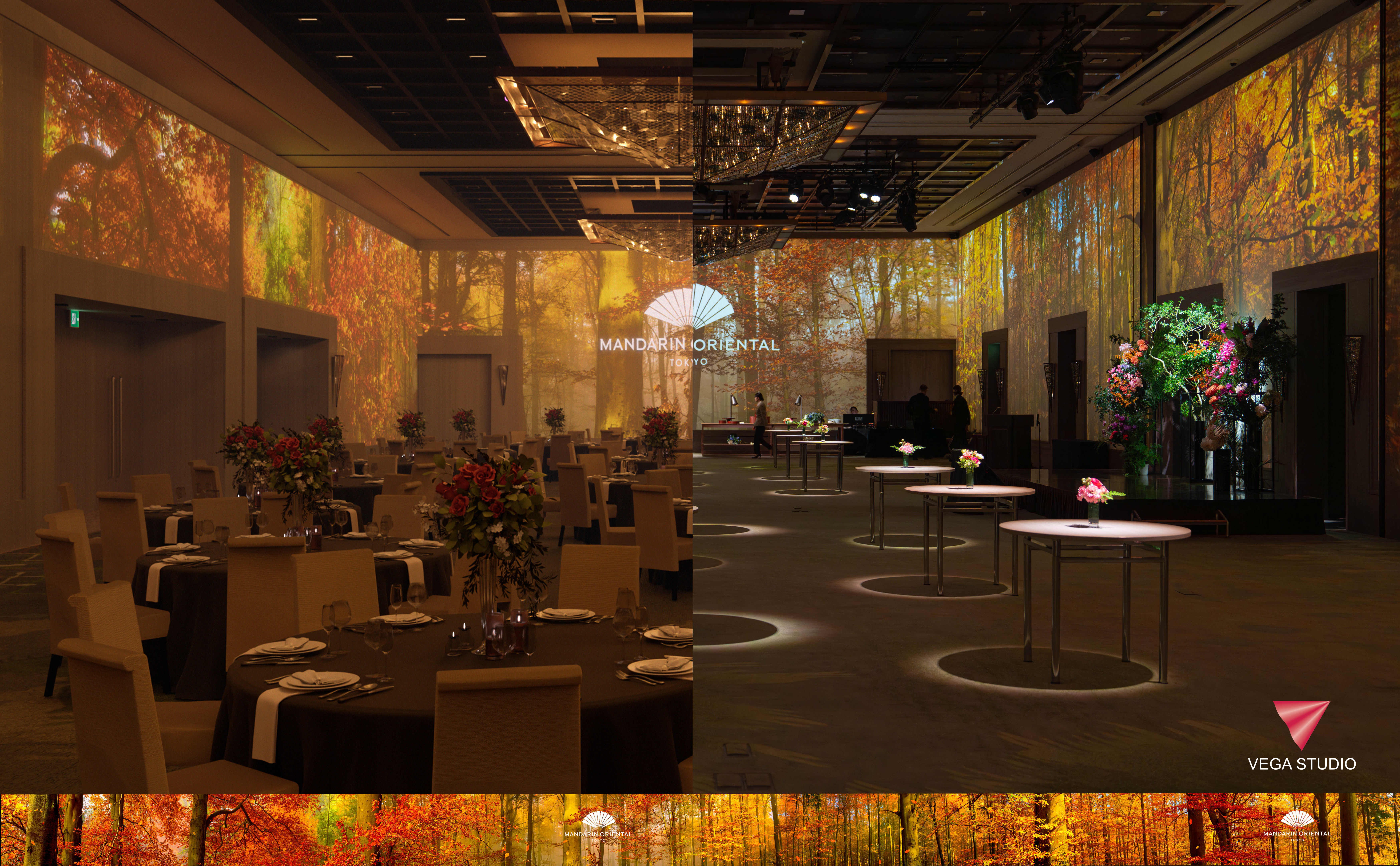 VEGA Studio + Mandarin Oriental Tokyo 360 Degree Projection Mapping